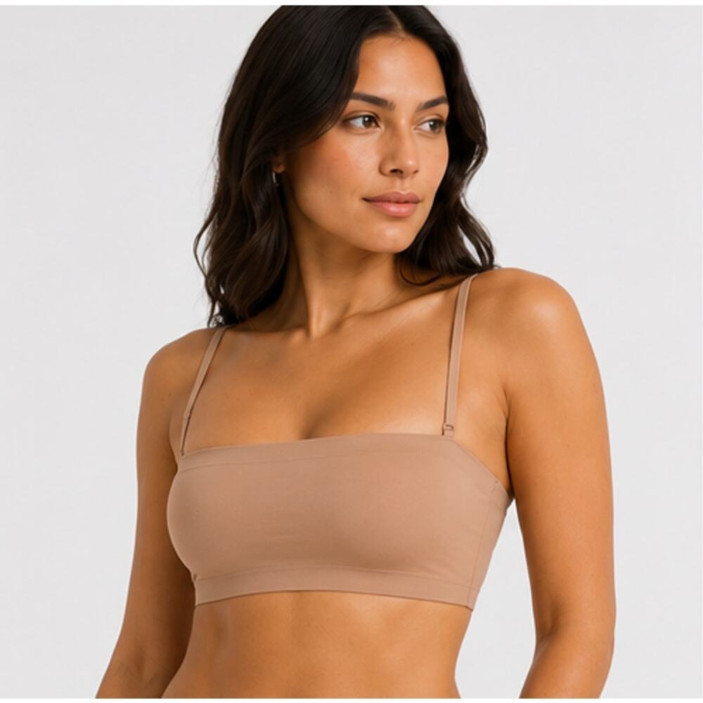 SKIMS Naked Bandeau Bra Clay Large Wireless Seamless Strapless NWT - Picture 2 of 5